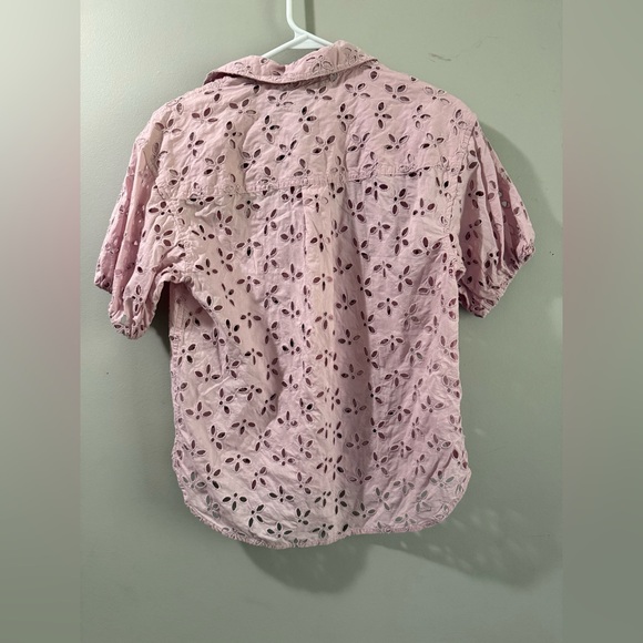 J. Crew Soft Pink Eyelet Blouse - Picture 3 of 3